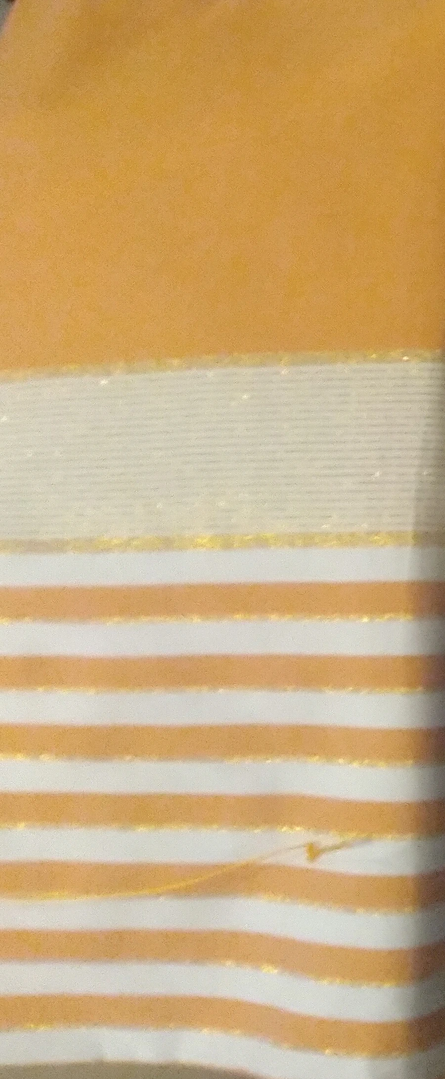 Handloom Cotton-Silk Striped Saree - YTK - Mustard & White Mix